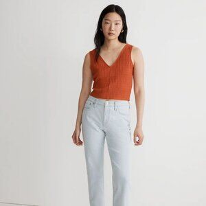 NWT Madewell V-Neck Sleeveless Crop Top S